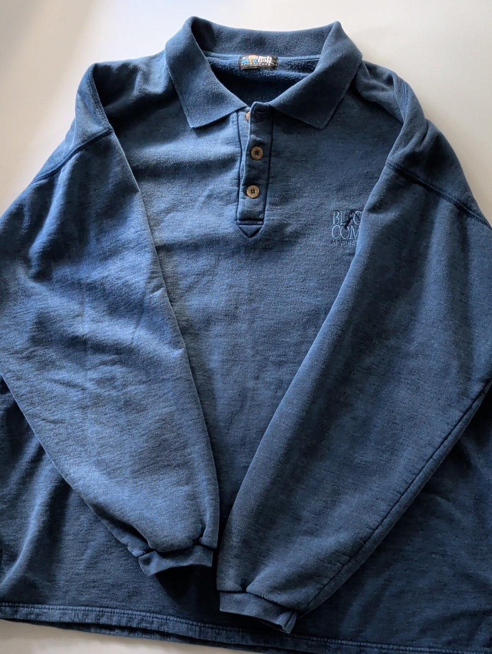 English Bay Navy Blue Long-Sleeve Polo Sweatshirt